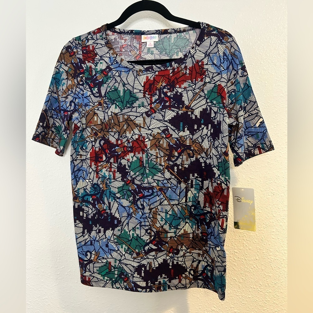LuLaRoe Women's Multicolor Graphic Short Sleeve Top Size S